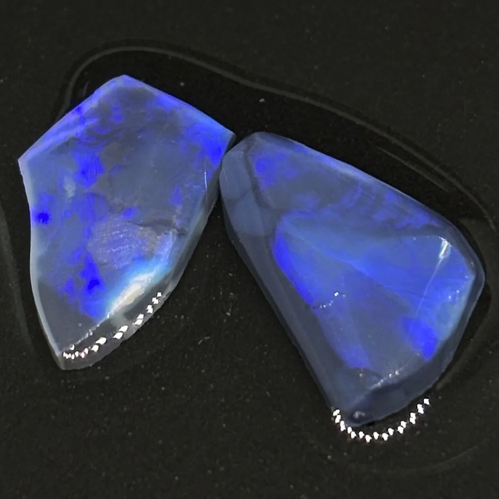 Rough Pair Of Lightning Ridge Australian Black Opals